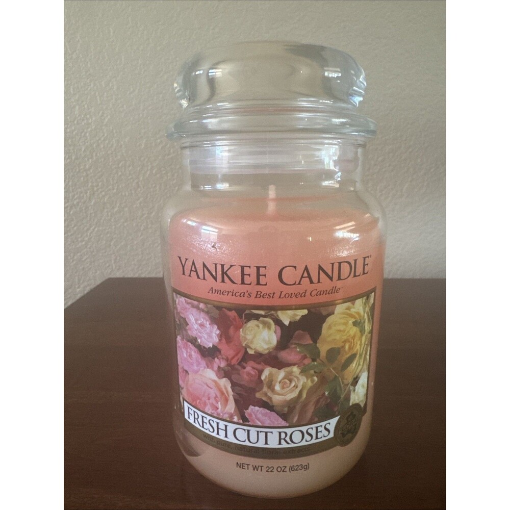 Yankee Candle FRESH CUT ROSES Housewarmer 22oz Single Wick Large Jar Candle  NEW